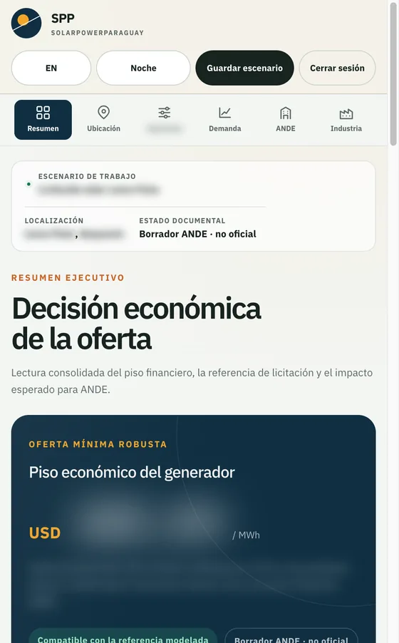 SPP en pantalla de teléfono